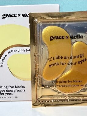 grace & stella Gold Hydrogel Eye Masks - Metallic Gold 24ct